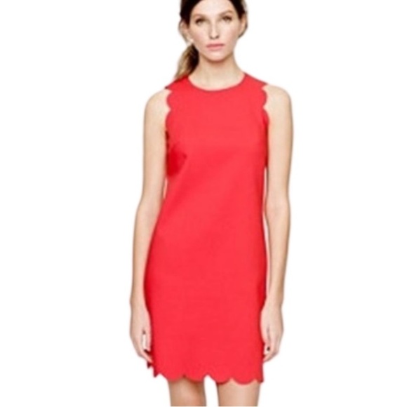 J. Crew Dresses & Skirts - J CREW Hot Pink Sleeveless Scalloped Dress 0